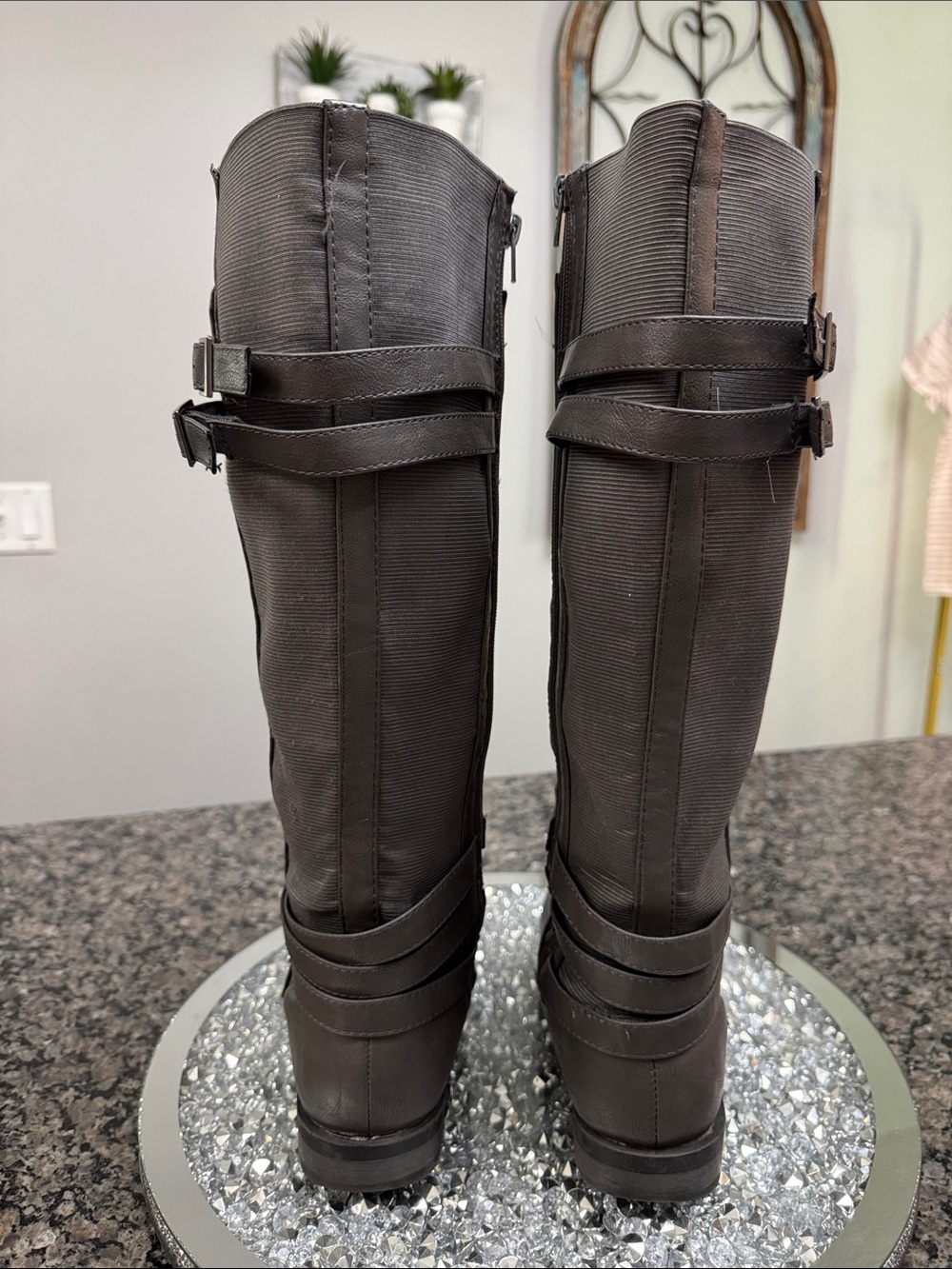 torrid tall gray straps and Buckle Riding Boots 8W - Picture 9 of 16